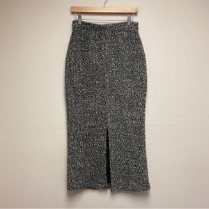 Elegant Gray Midi Skirt